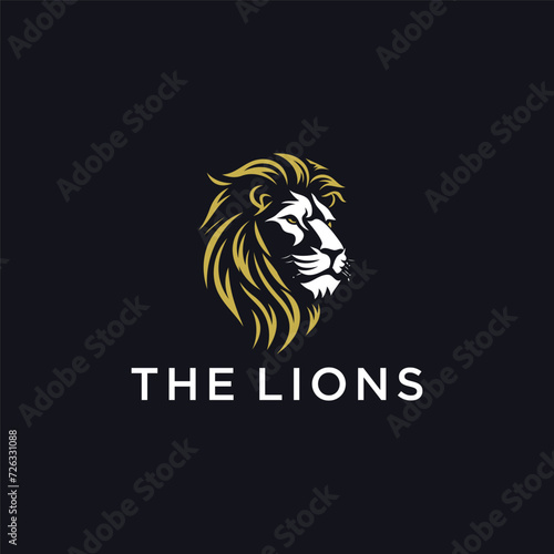 lion head logo template vector icon 