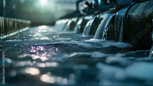 A closeup portrait of a Water Treatment Spet using advanced technology to purify contaminated water. photo