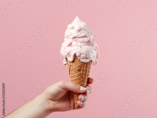 Photography of woman hand holding ice cream cone 