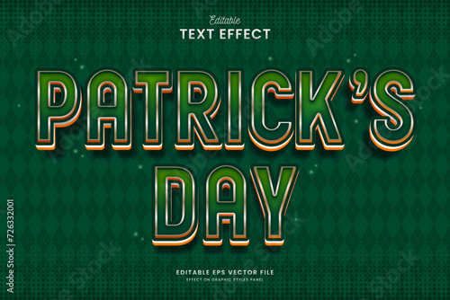 decorative editable st patricks day text effect vector design
