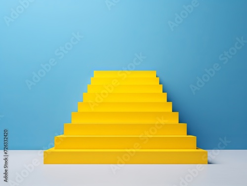 Yellow stairway that lead nowhere