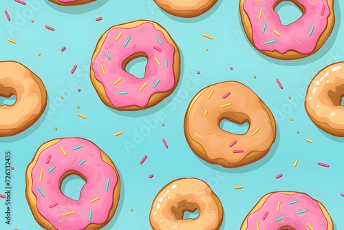 Colorful donuts pattern