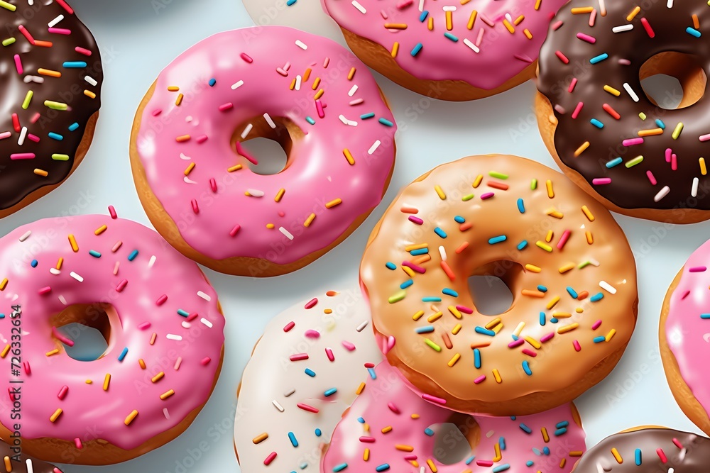 Colorful donuts pattern