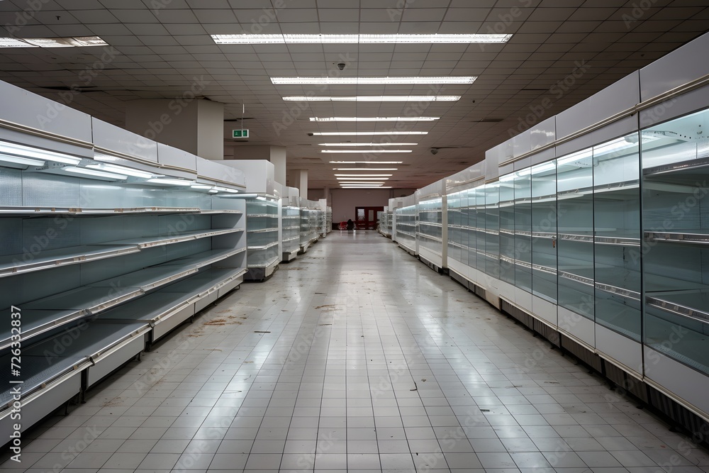 Obraz premium empty supermarket aisle