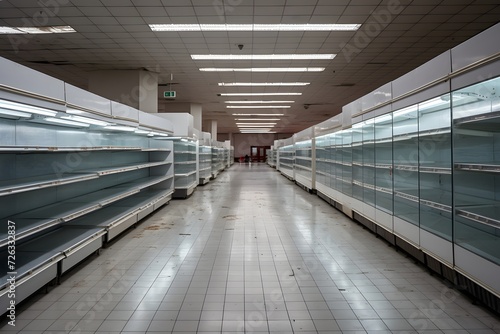 empty supermarket aisle photo