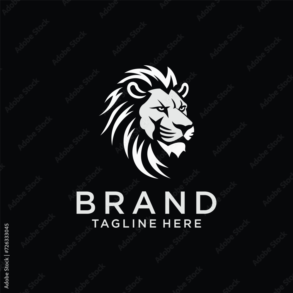 lion head logo template vector icon
