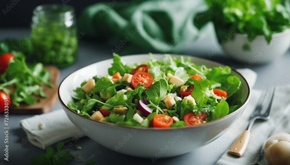 vegetarian green healthy salad in a bowl
vegetarian green healthy salad in a bowl
