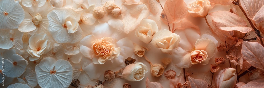 Soft colors leaves and dry flowers background Soft colors leaves and dry flowers background