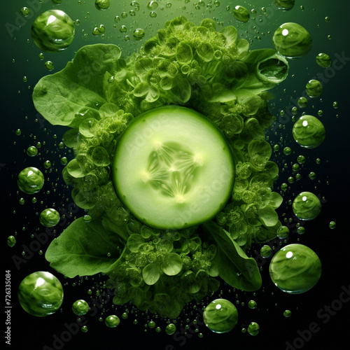 Abstract slice of cucumber