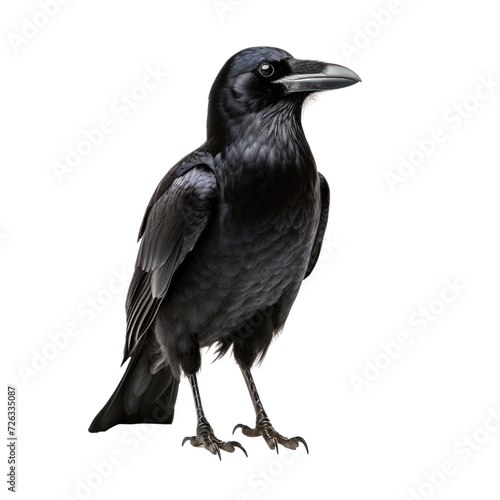 black raven on transparent background