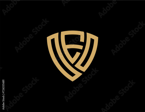 OEO creative letter shield logo design vector icon illustration photo