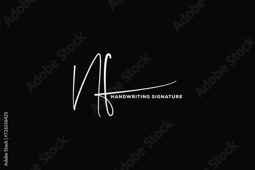 NF initials Handwriting signature logo. NF Hand drawn Calligraphy lettering Vector. NF letter real estate, beauty, photography letter logo design.
