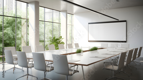Sleek Modern Meeting Room Awaiting Productive Conversations - Sunlit and Professional