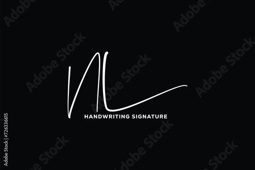 NL initials Handwriting signature logo. NL Hand drawn Calligraphy lettering Vector. NL letter real estate  beauty  photography letter logo design.