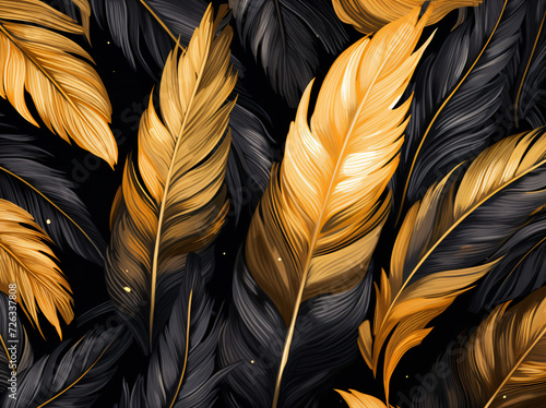 black gold feather background