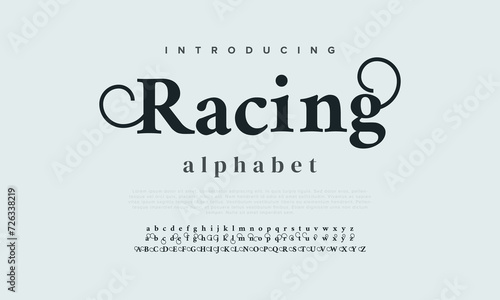 Racing Abstract modern urban alphabet fonts. Typography sport, technology, fashion, digital, future creative logo font. vector illustration