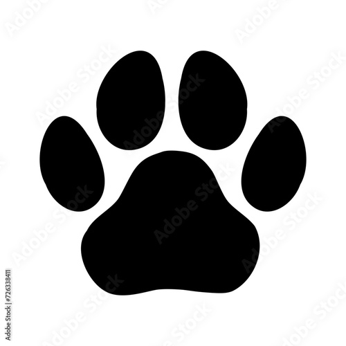 Dog or cat footprints. Vector isolated silhouette.