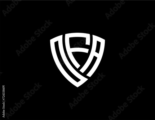 OFA creative letter shield logo design vector icon illustration