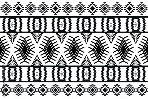 geometric ethnic seamless patterns,American and mexican style, tribal patterns, design for background,  american native black and whitecolor style. photo