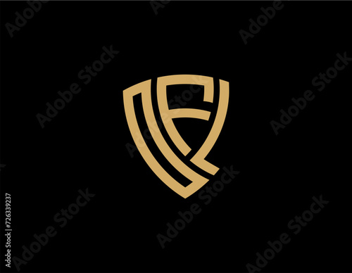 OFL creative letter shield logo design vector icon illustration