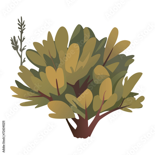 Tree elements of colorful set. This expertly crafted illustration seamlessly merges a forest tree as a nature element into a whimsical cartoon design. Vector illustration.