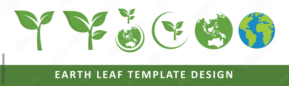 Earth Leaf Elegant Icon Set