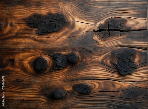 Surface texture of a wooden burnt plywood from Generative AI