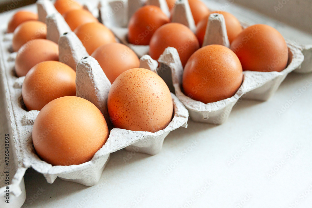 Eggs from the store in a cardboard container Eggs from the store in a cardboard container