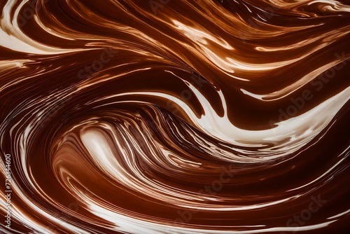 Dive into the delicious swirl of chocolate and white milk, capturing the beauty of their mixed cascade.