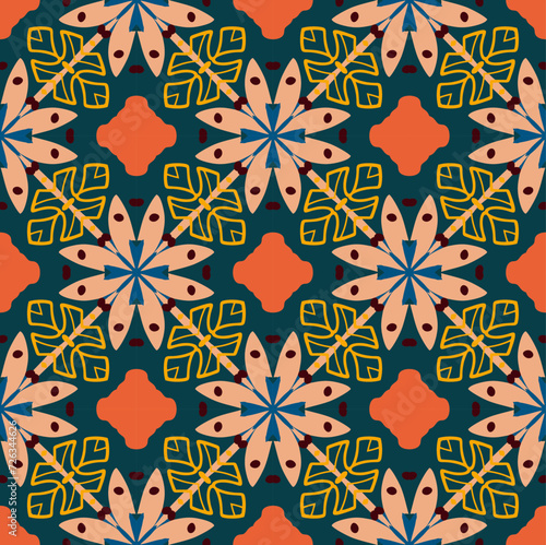 simple flower abstract batik chrismas pattern