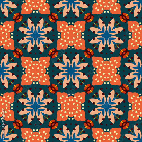 simple flower abstract batik chrismas pattern