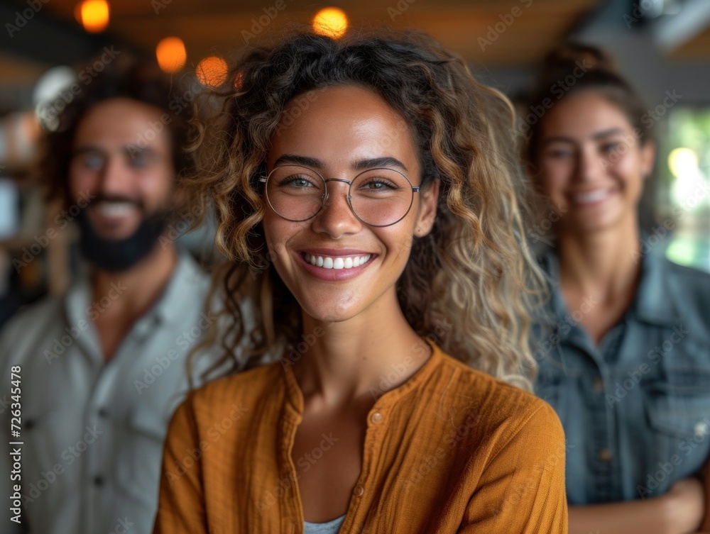 Joyful Entrepreneur with Supportive Team Joyful Entrepreneur with Supportive Team