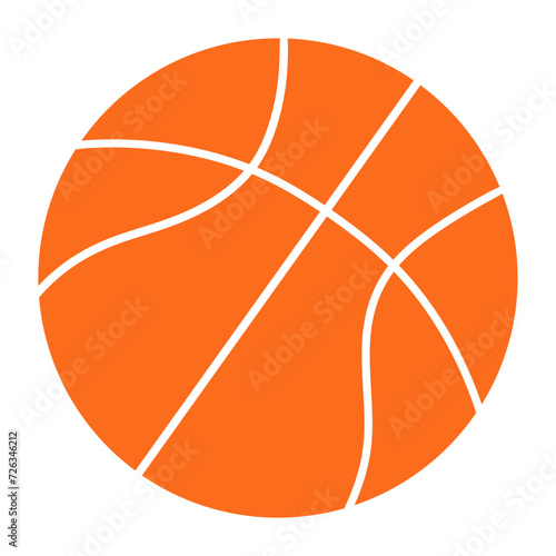 Orange Basketball Icon Isolated on White © Ruparoe 