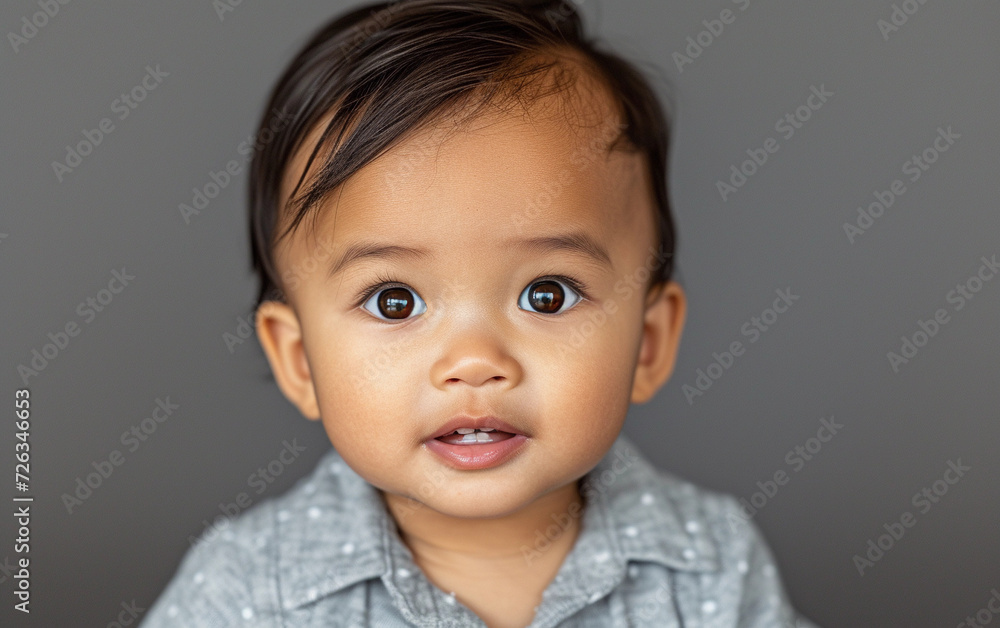 Little Boy Wearing Blue Shirt and Tie Little Boy Wearing Blue Shirt and Tie