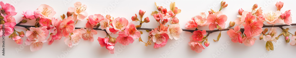 Colorful spring- summer flowers on white background