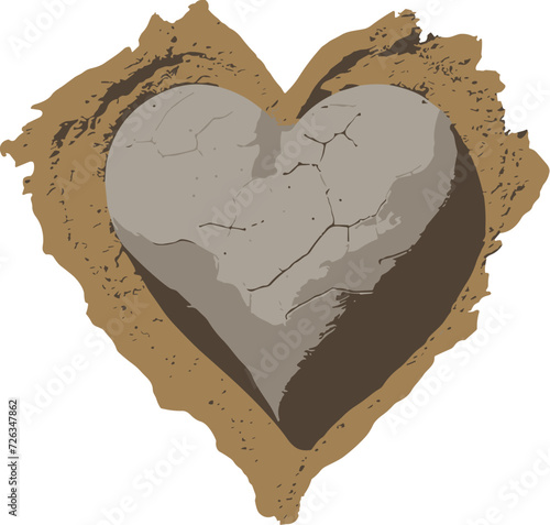 Cracking heart and dust illustration on transparent background svg, broken heart, mind abstract, and breakup concept