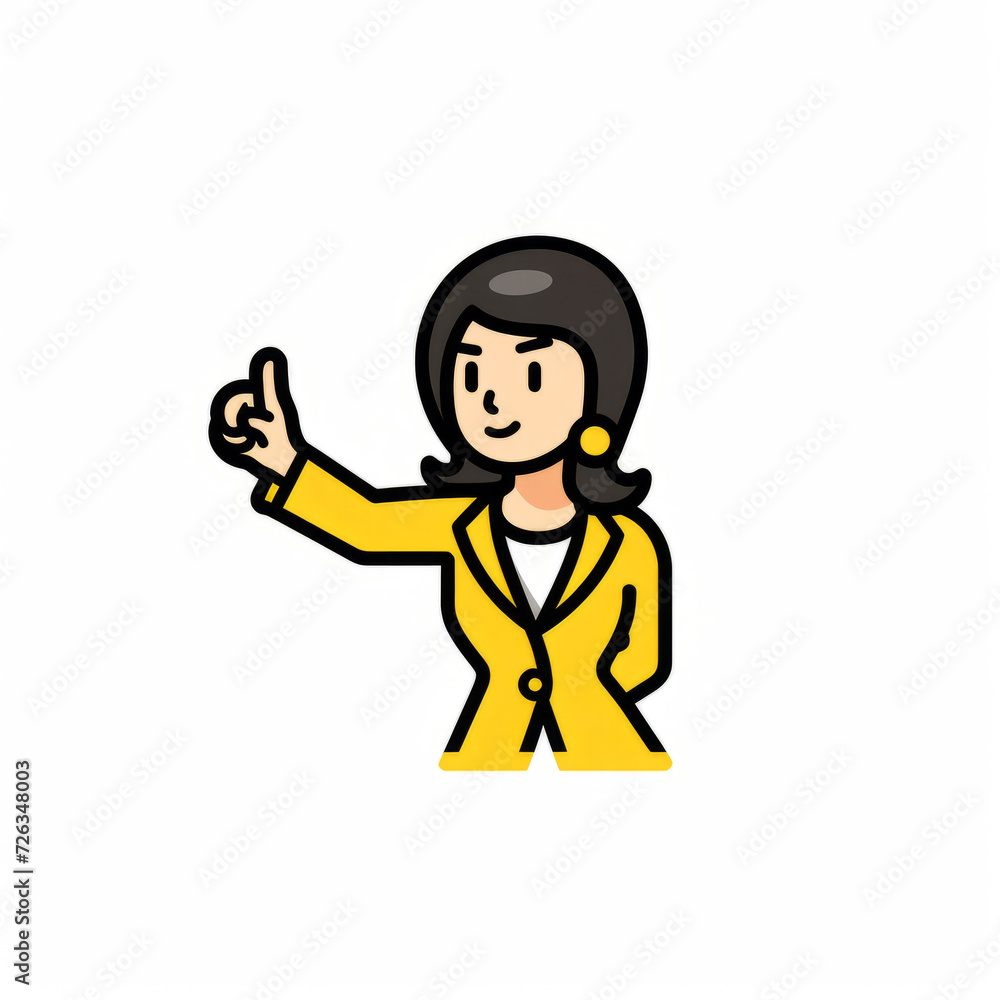 Professional woman presenting point in business attire illustration
