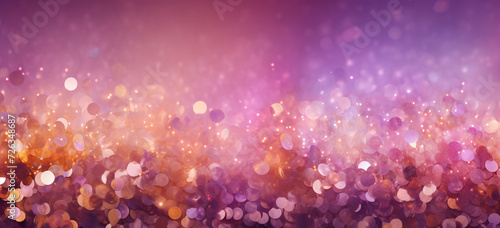 Vibrant pink and gold bokeh background for festive occasions photo
