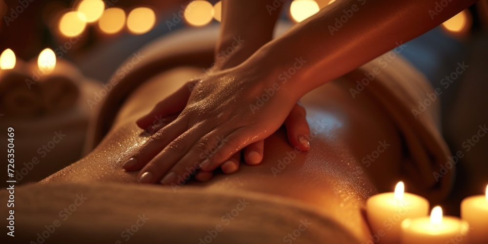 Woman Receiving Back Massage at Spa Woman Receiving Back Massage at Spa
