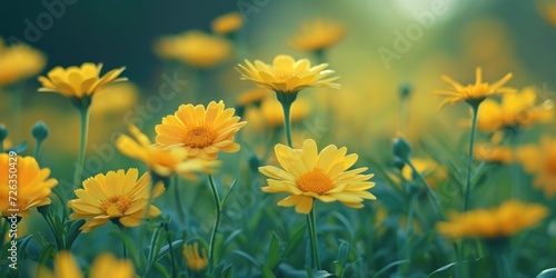 A Bunch of Yellow Flowers in the Grass