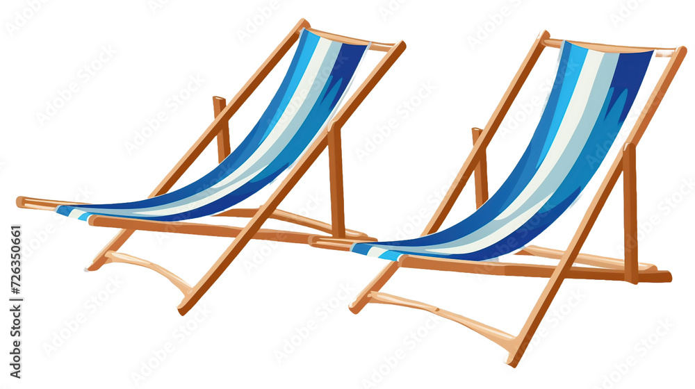 concept of equipment on the beach on a transparent background
