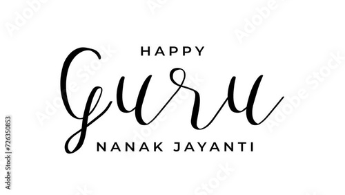 Guru Nanak Jayanti Text Animation on Black Color. Great for Guru Nanak Jayanti Celebrations, for banner, social media feed wallpaper stories photo