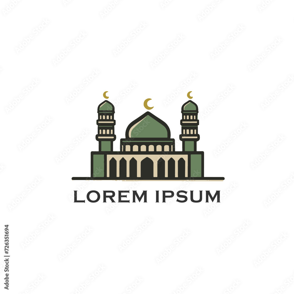 Very simple logo for mosque on Islamic design