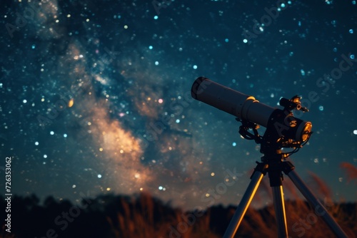 An enchanting night sky observatory session, where stargazers marvel at constellations and celestial phenomena, connecting with the cosmos.