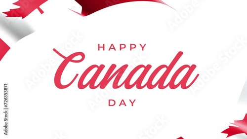 Happy Canada Day Animation with Glass Effect. Happy Canada Day text animation. Great for Celebrations, Ceremonies, Festivals, and greetings. Happy canada day 1st july