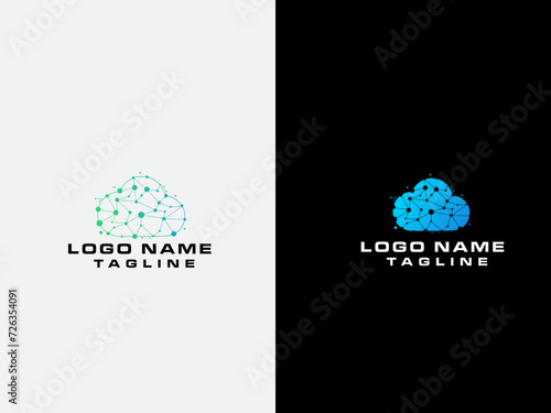 Tech cloud logo design. Technology cloud logo art. Business. Technology. Sky. Networking. Cloud vector. Colorful template. Computer