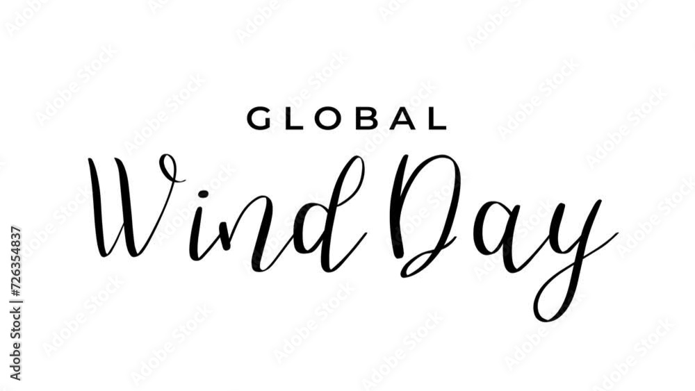 global wind day animated text. 4k video greeting card. gift card global wind day animated text. 4k video greeting card. gift card