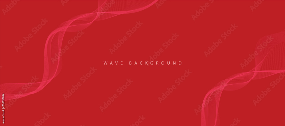 Abstract red background vector background with waves
