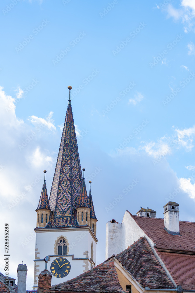 church tower in sibiu big square