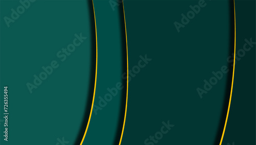 Ramadan kareem, islamic background. Green and gold muslim colors, luxury design. Papercut gradient effect, Ramadan greeting card, vector illustration